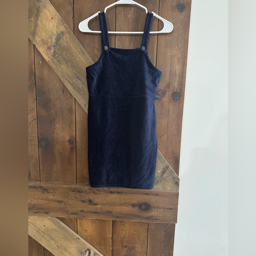 4/$12 Beautees Navy  Velvet Blue Kids Casual Dress